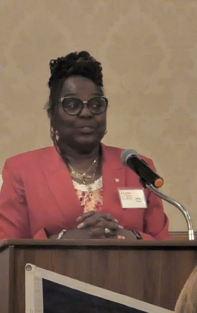 Janice Warner presenting her nonprofit, CACEHR to our 100+ Women  membership, 1/8/26